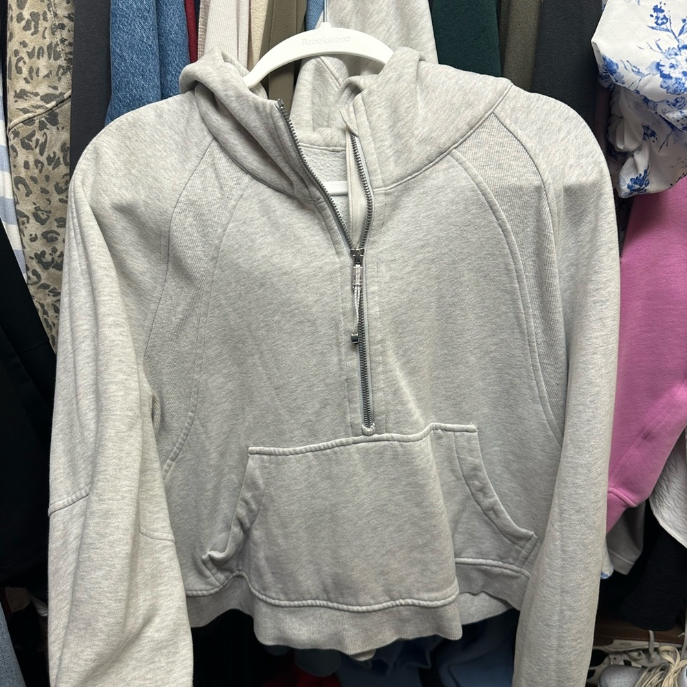 lululemon athletica Light Gray Half-Zip Hoodie